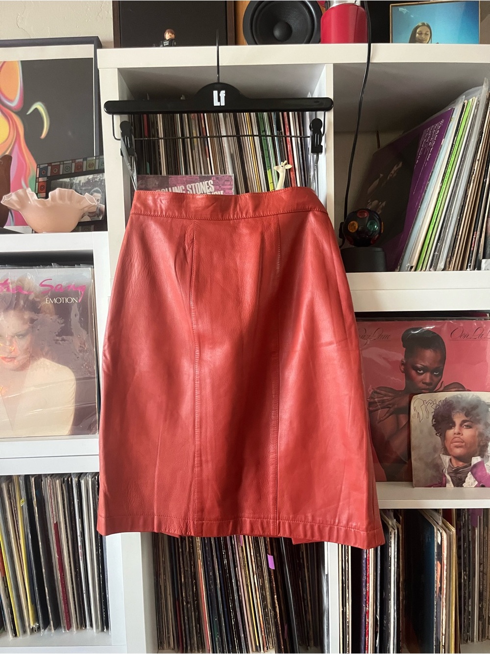 Vintage Marc Cain genuine leather rust/terra cotta pencil skirt size 4